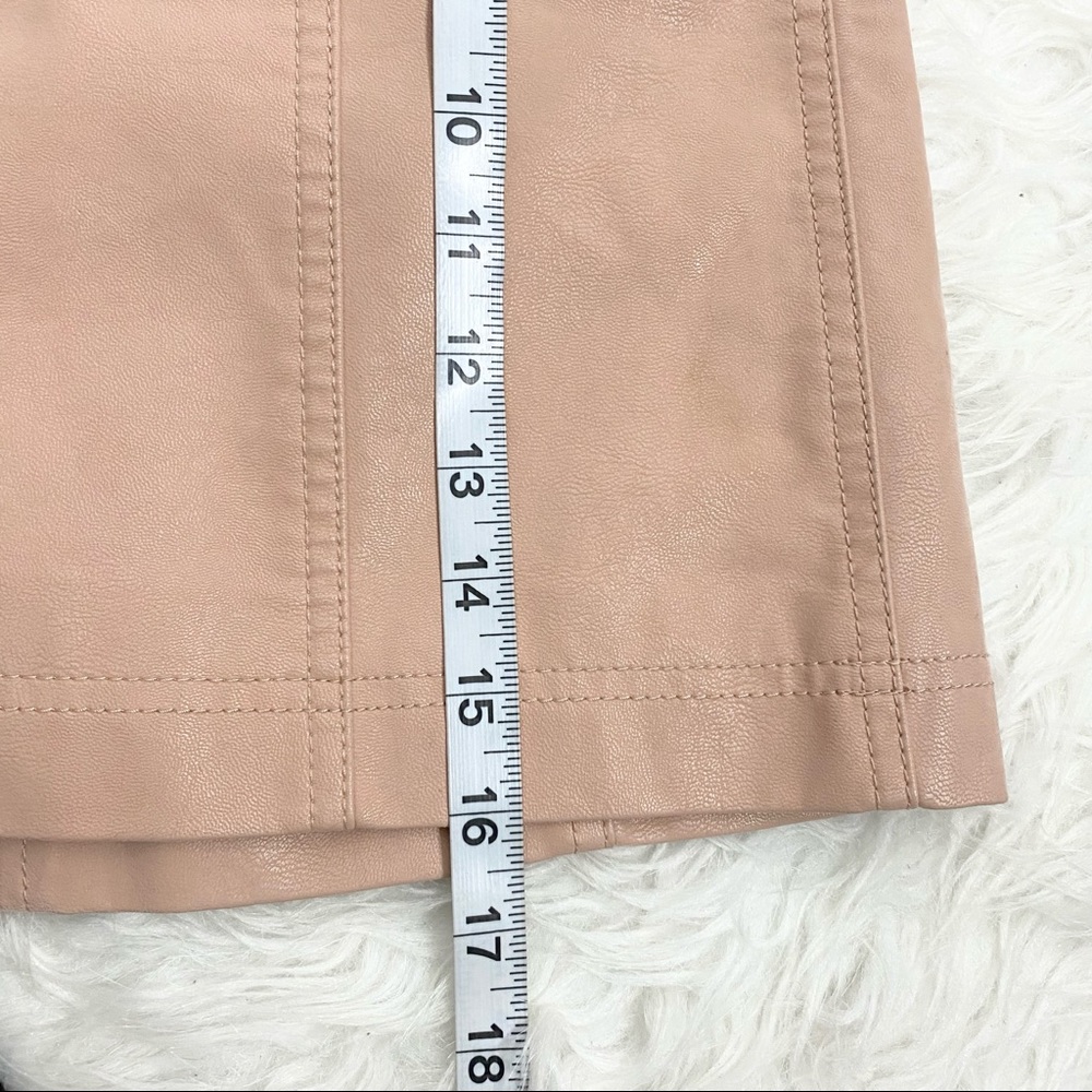 FREE PEOPLE Blush Pink Faux Leather Mini Skirt - Picture 4 of 6